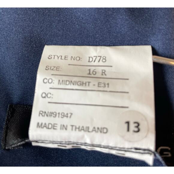 Alfred Sung NWT Gown Maxi Dress Sz 16 Satin V-Neck Pockets D778 Midnight Blue - Picture 4 of 12